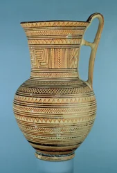 Boccale a collo alto geometrico tardo attico IIa, c.735-720 a.C.